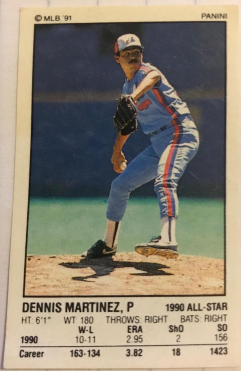 Dennis Martinez #68 Baseball Cards 1991 Panini Stickers