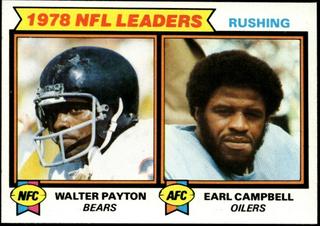 1978 NFL Leaders: Rushing (Walter Payton / Earl Campbell) LLVAR: Gray Back