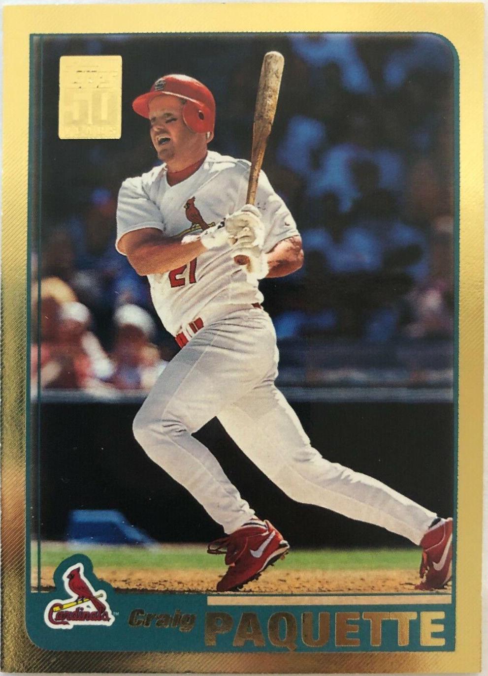 Craig Paquette #8 Baseball Cards 2001 Topps Gold