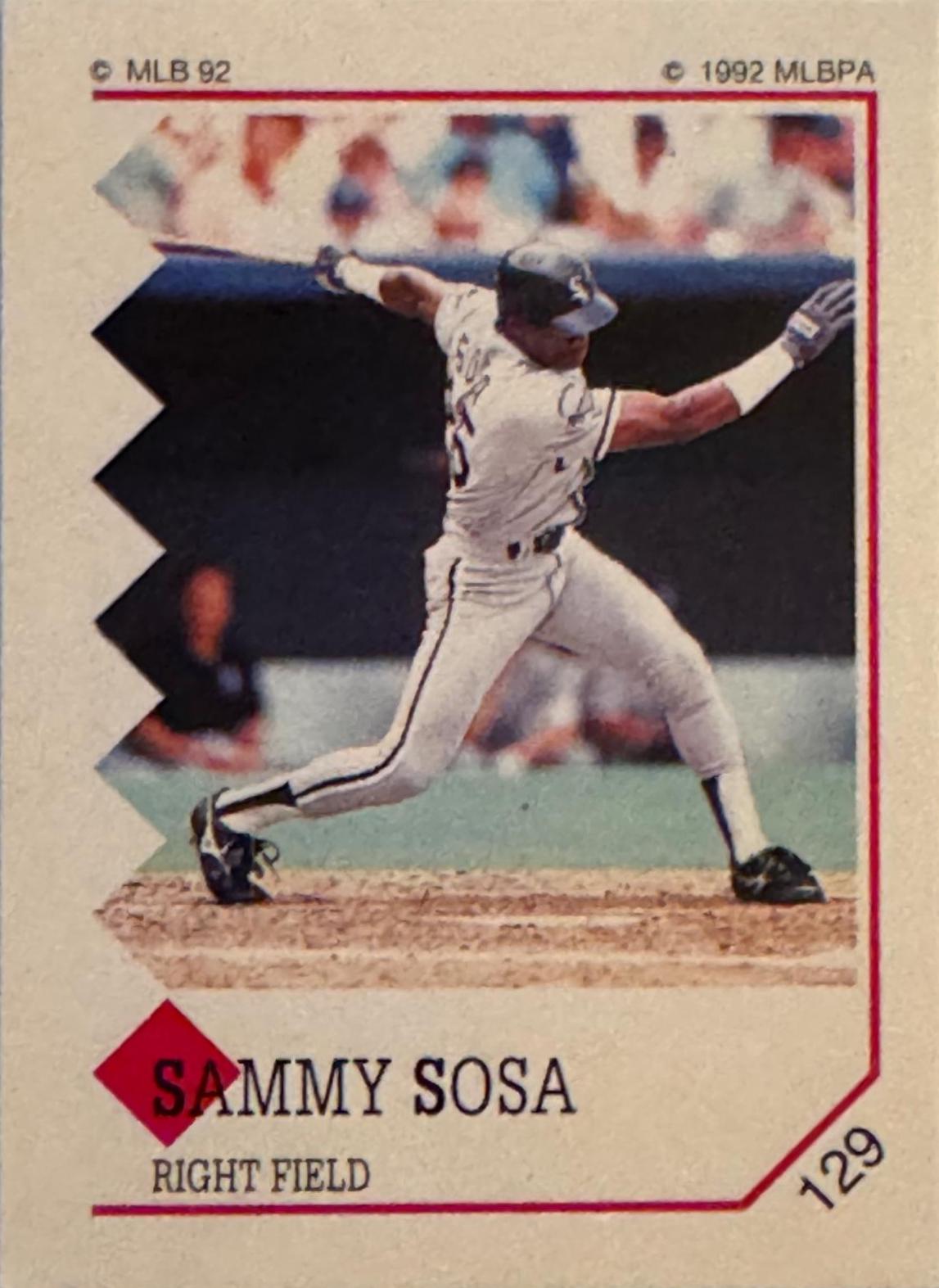 Sammy Sosa #129 Baseball Cards 1992 Panini Stickers