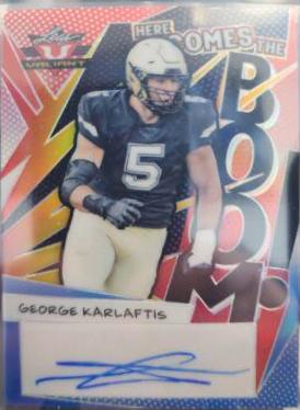 George Karlaftis #HB-GK1 2022 Leaf Valiant Autographs Here Comes The Boom Football