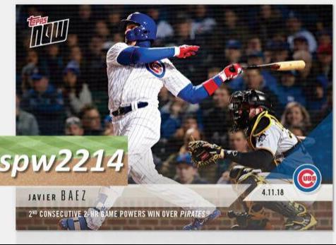 Javier Baez #69 Baseball Cards 2018 Topps Now