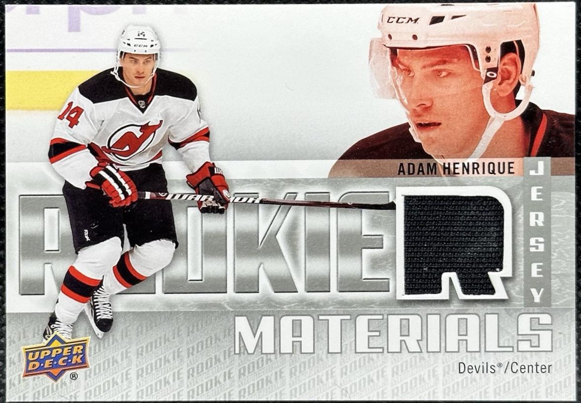 Adam Henrique #RM-AH Hockey Cards 2011 Upper Deck Rookie Materials