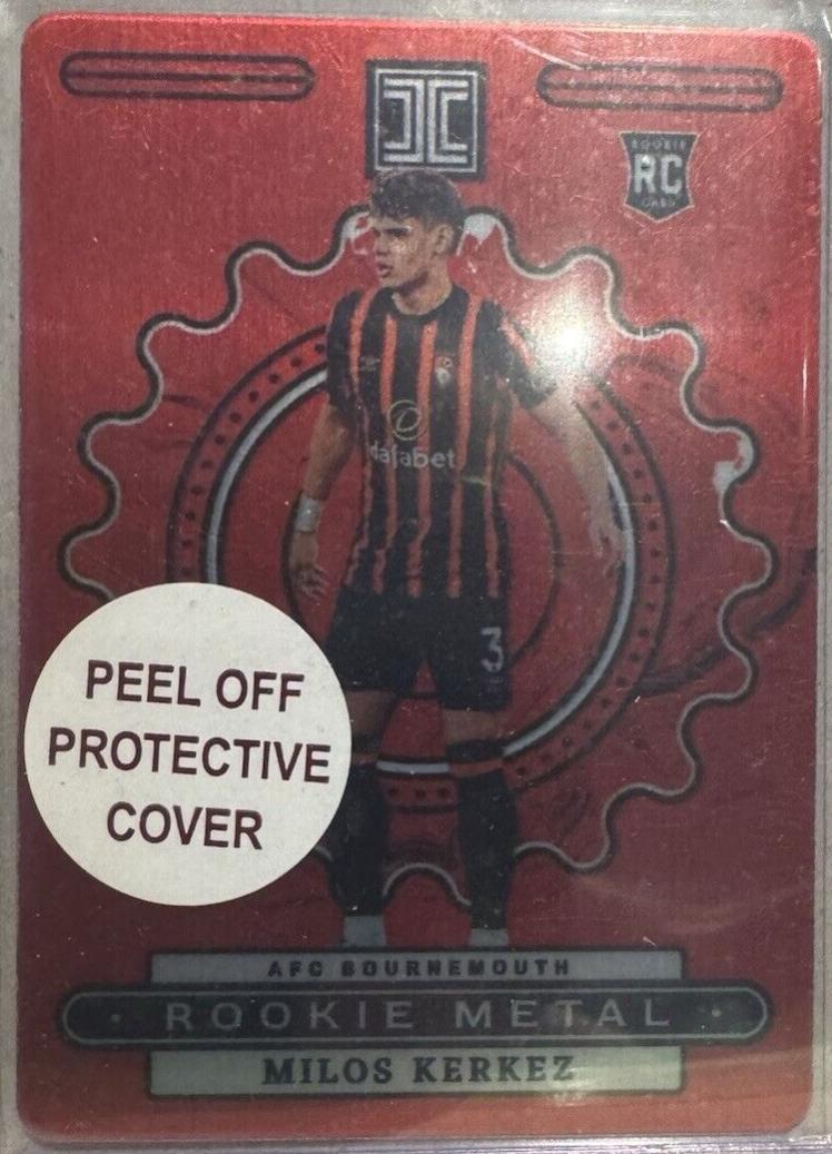 Milos Kerkez #10 Soccer Cards 2023 Panini Impeccable Premier League Rookie Metal
