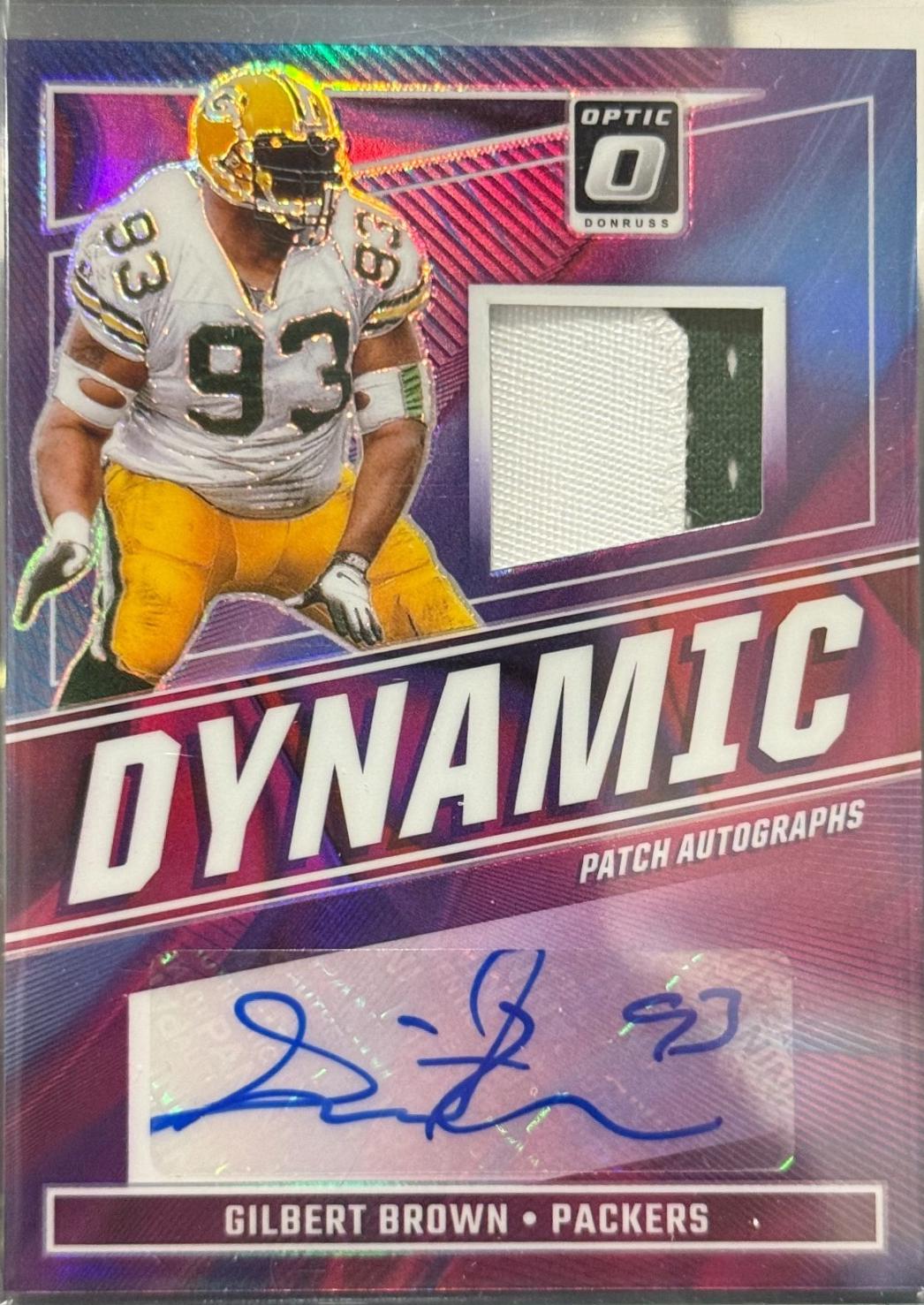 Gilbert Brown #27 Football Cards 2024 Panini Donruss Optic Dynamic Patch Autograph