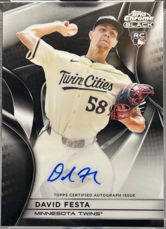 David Festa #CBA-DF Baseball Cards 2025 Topps Chrome Black Autograph