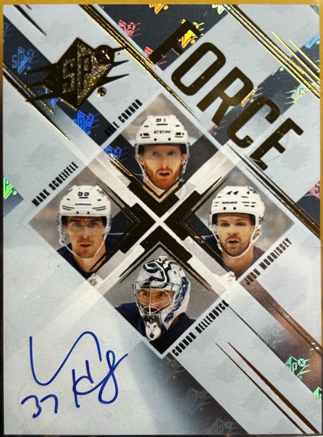 Connor Hellebuyck #SF-CSMH Hockey Cards 2024 SPx Force Autograph