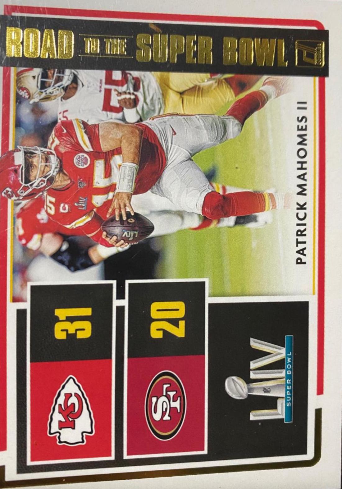 Patrick Mahomes II #RSBC-PM Football Cards 2020 Panini Donruss Road to the Super Bowl Championship