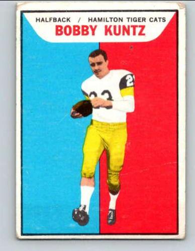 Bobby Kuntz #54 1965 Topps Cfl Football