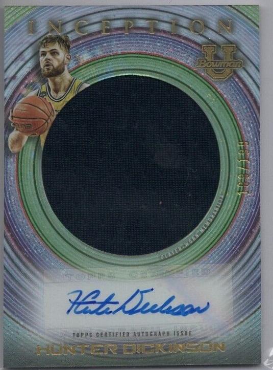 Hunter Dickinson #BIA-HD Basketball Cards 2022 Bowman University Inception Autograph