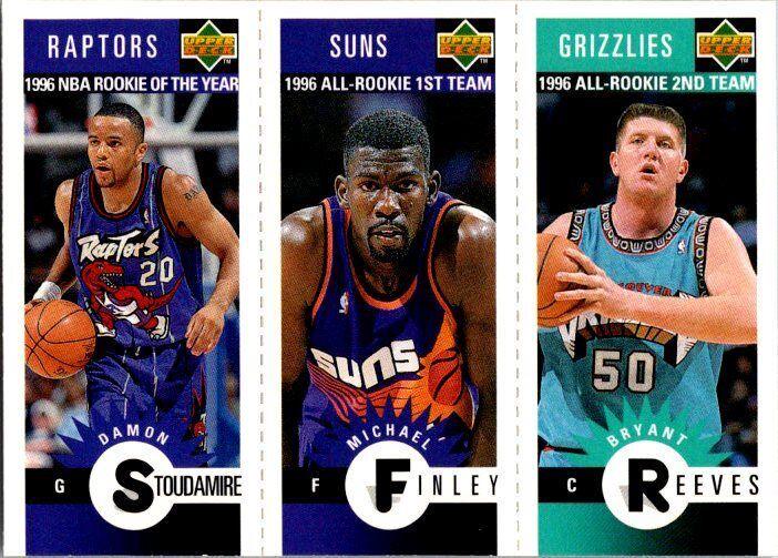 Reeves, Finley, Stoudamire Basketball Cards 1996 Collector's Choice Mini