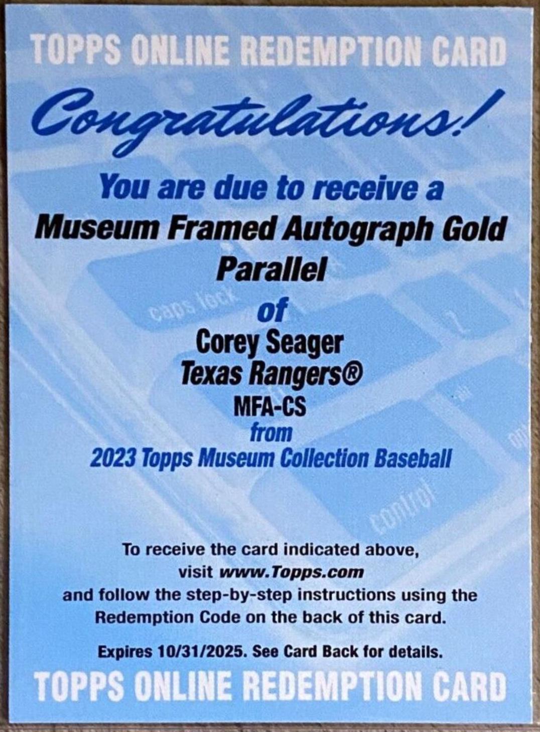 Corey Seager [Gold] #MFA-CS