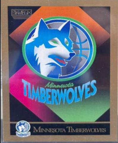 Minn. Timberwolves Team Checklist #343 Basketball Cards 1990 Skybox