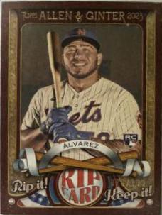 Francisco Alvarez #RC-FA Baseball Cards 2023 Topps Allen & Ginter Rip Cards