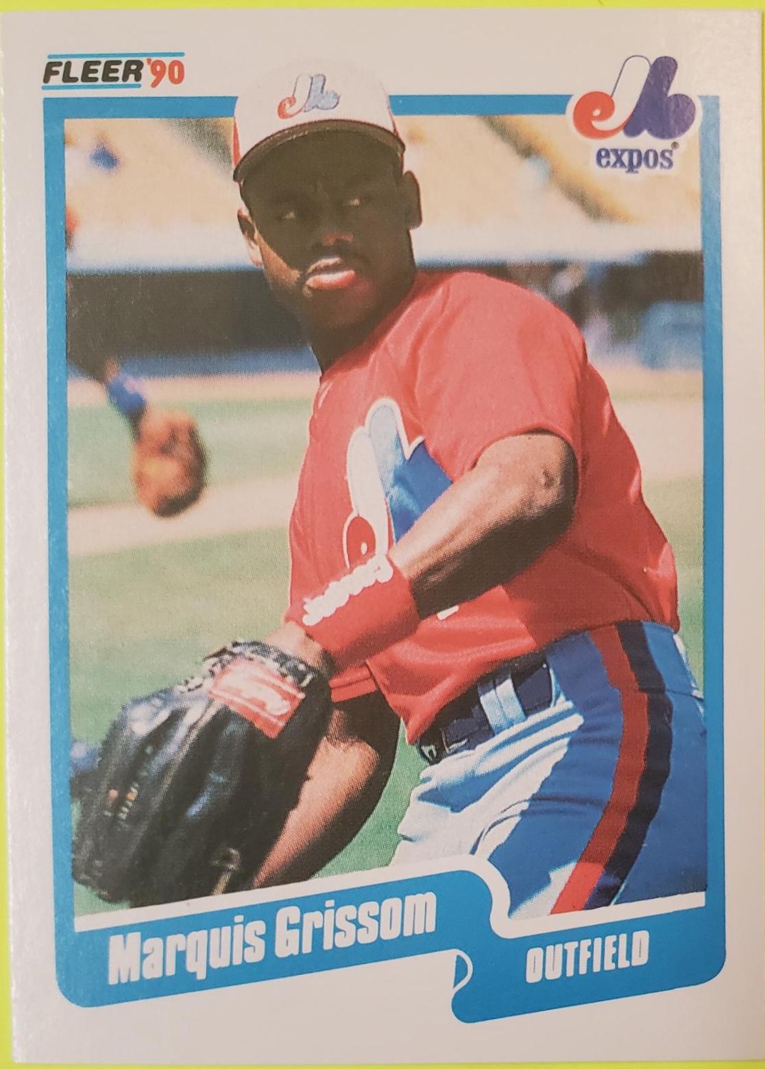 Marquis Grissom #347 Baseball Cards 1990 Fleer