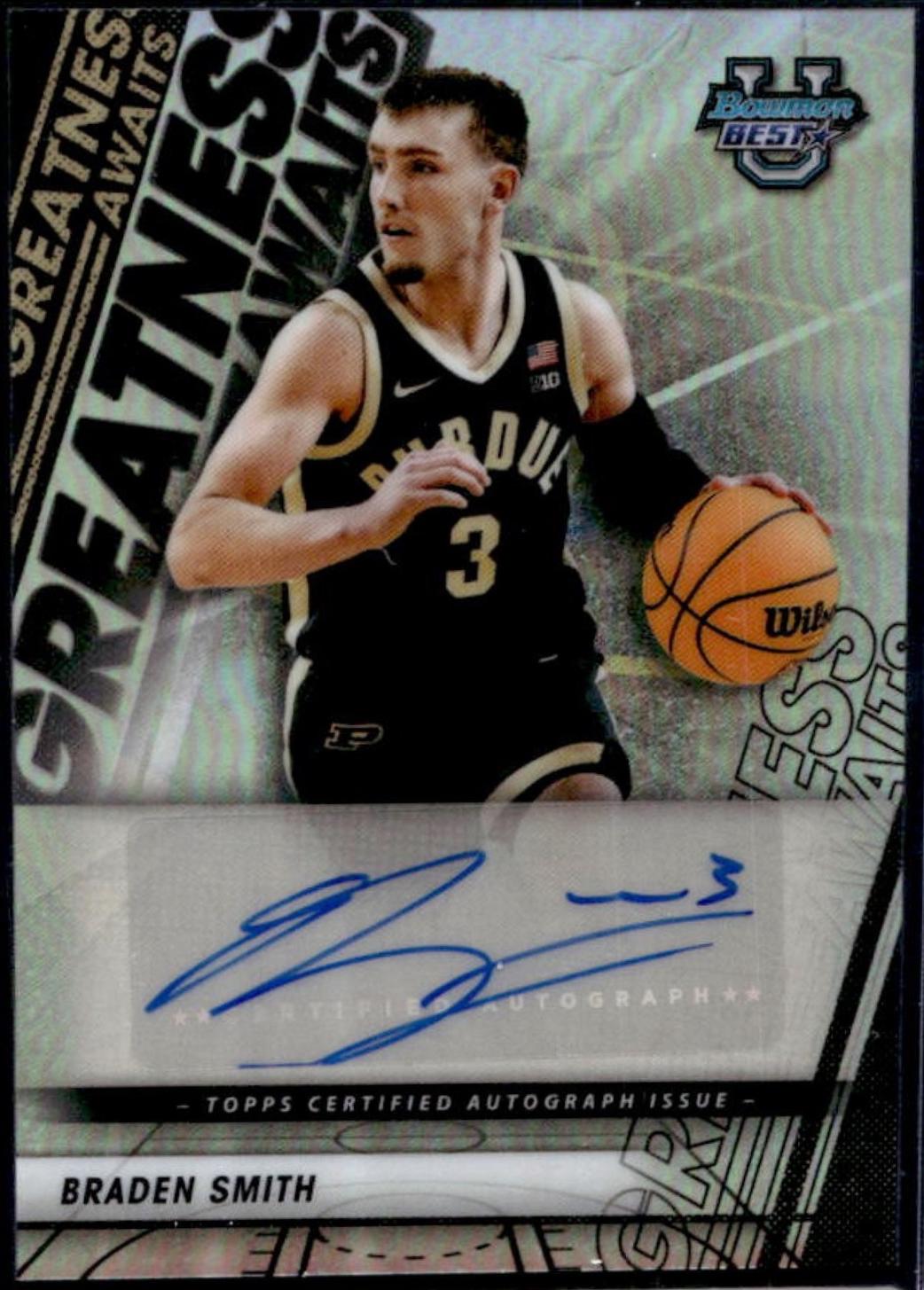 Braden Smith #GA-BI 2025-26 Bowman University Best Basketball Greatness Awaits Autographs