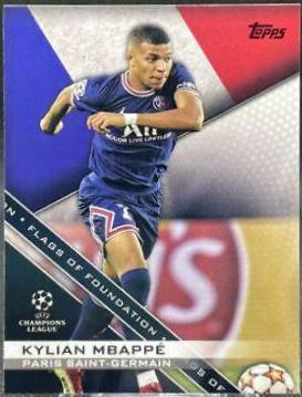Kylian MBappe #FF-07 Soccer Cards 2021 Topps UEFA Champions League Flags of Foundation