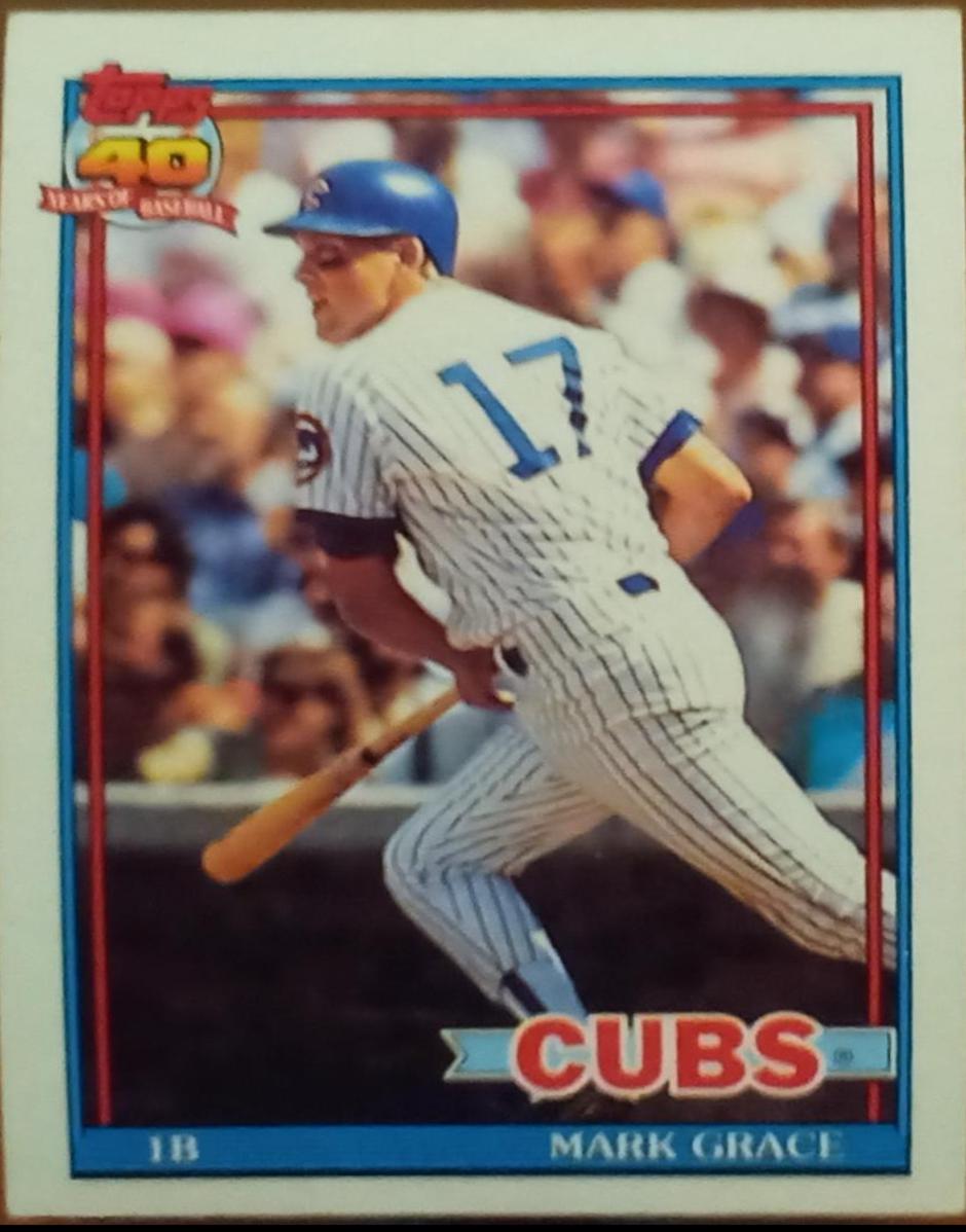 Mark Grace #520 Baseball Cards 1991 Topps