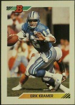 Erik Kramer #9 Football Cards 1992 Bowman
