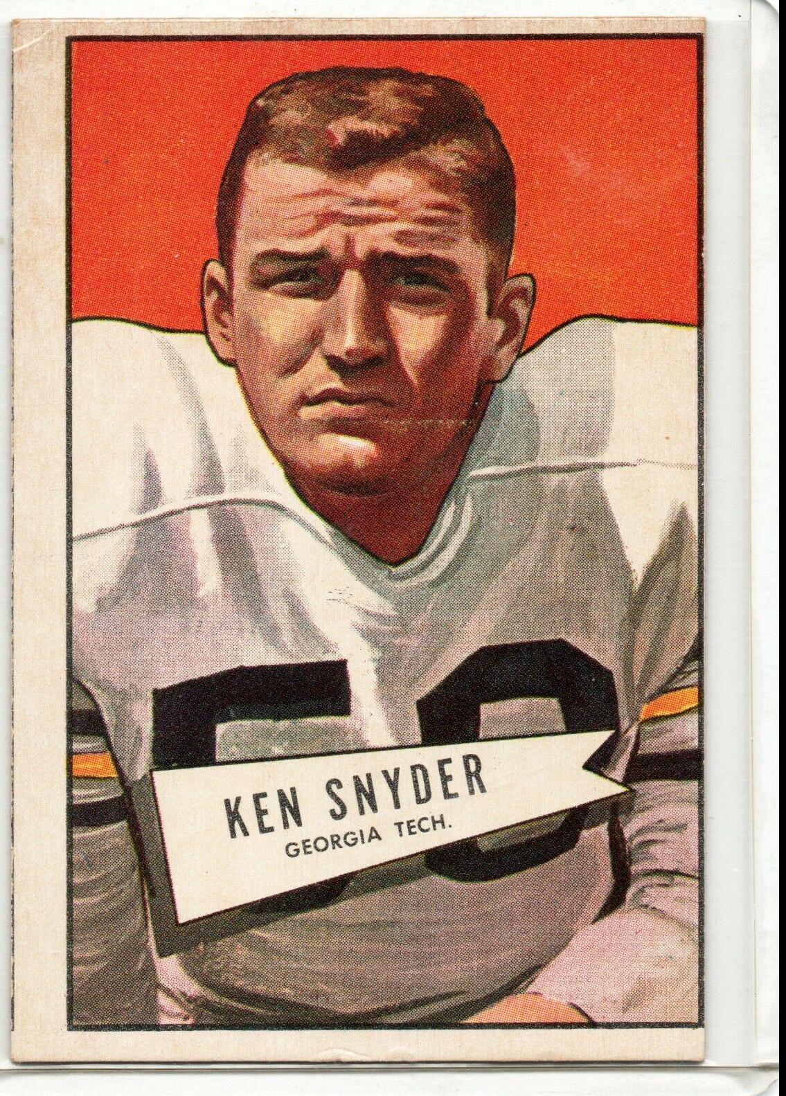 Ken Snyder #22 Football Cards 1952 Bowman Large