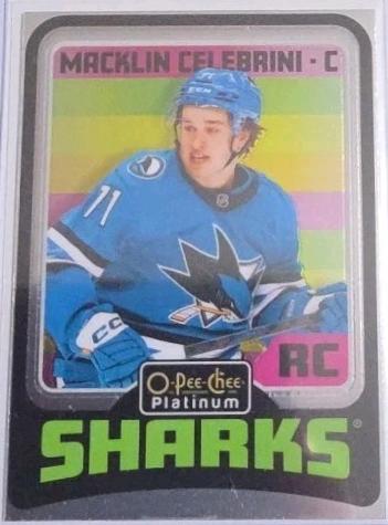 Macklin Celebrini #R91 2024 O Pee Chee Platinum Retro Red Autograph Hockey