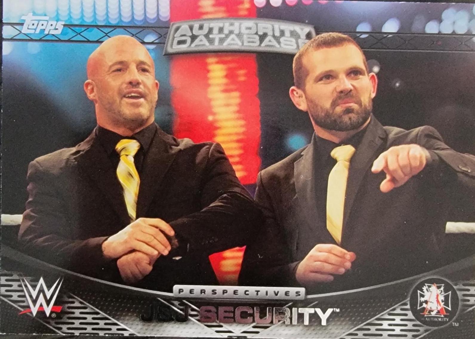 J&J Security #5A Wrestling Cards 2016 Topps WWE Authority Database