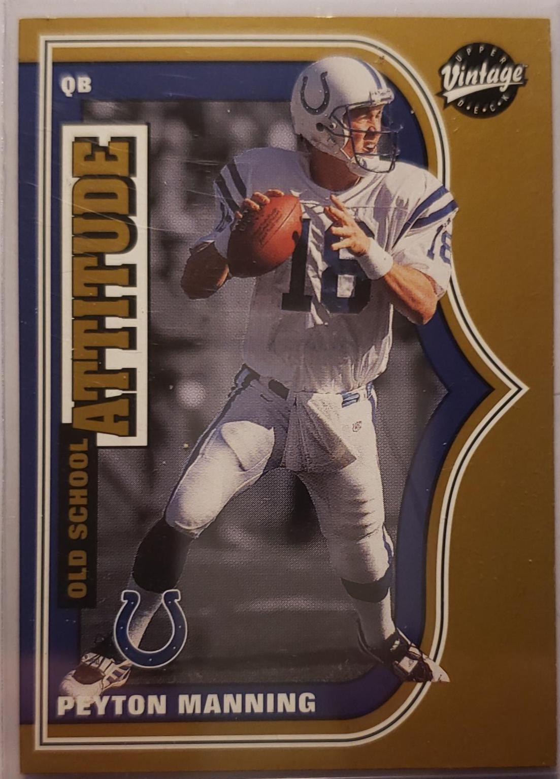 PEYTON MANNING #0S2 Football Cards 2001 Upper Deck Vintage Old School Attitude