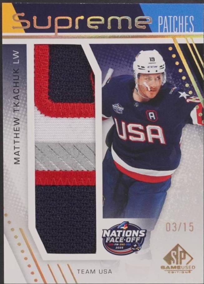 Matthew Tkachuk #SP4N-MT 2025-26 SP Game Used Hockey 2025 4 Nations Face-Off Supreme Patches