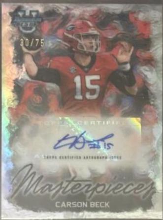 Carson Beck #BMA-CB Football Cards 2023 Bowman's Best University Masterpieces Autographs