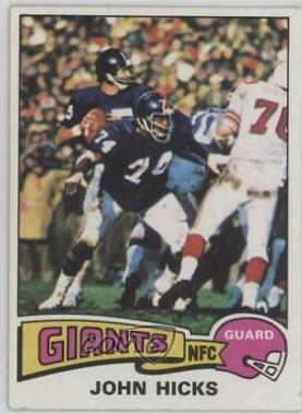 John Hicks #283 Football Cards 1975 Topps