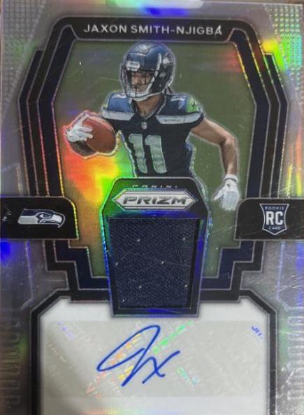 Jaxon Smith Njigba #RPA-JSN Football Cards 2023 Panini Prizm Rookie Patch Autographs