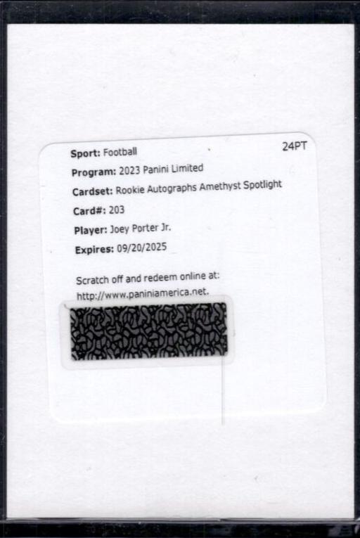 Joey Porter Jr. [Amethyst Spotlight Rookie Autograph] #203