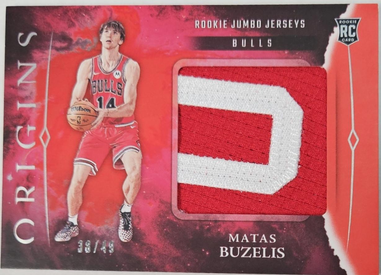 Matas Buzelis #14 Basketball Cards 2024 Panini Origins Rookie Jumbo Jersey