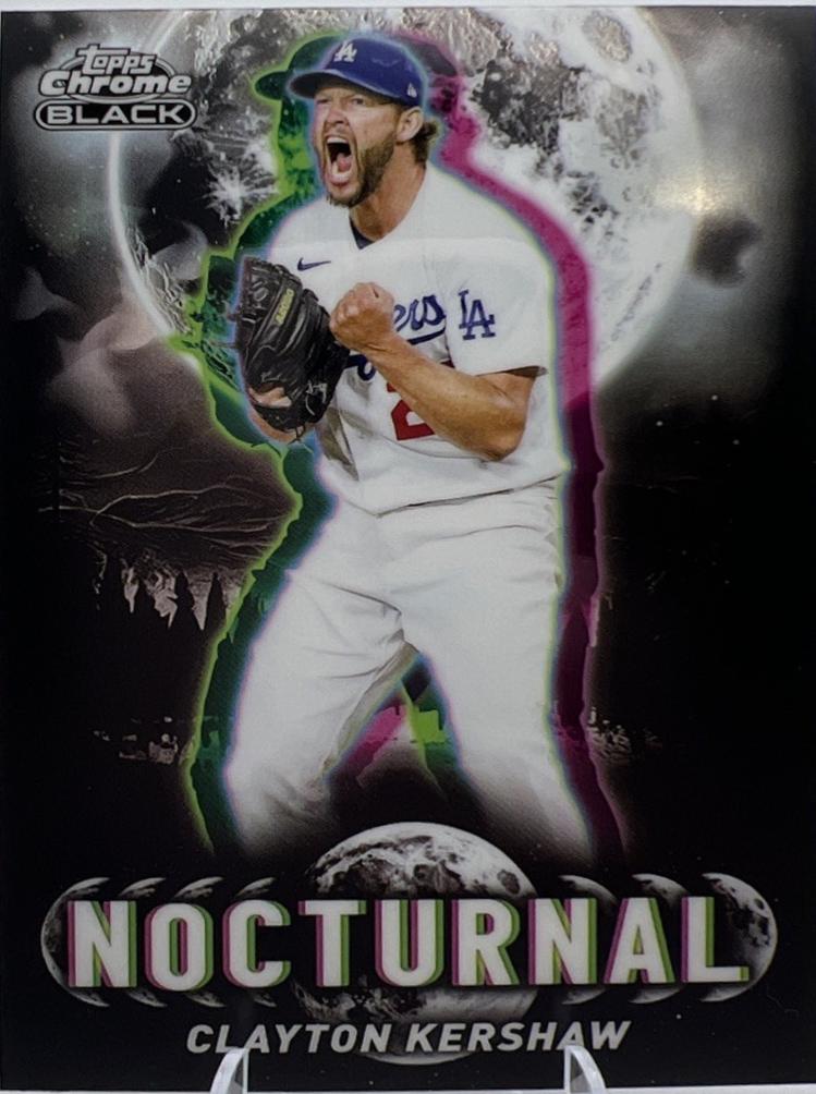 Clayton Kershaw #NOC-3 Baseball Cards 2025 Topps Chrome Black Nocturnal