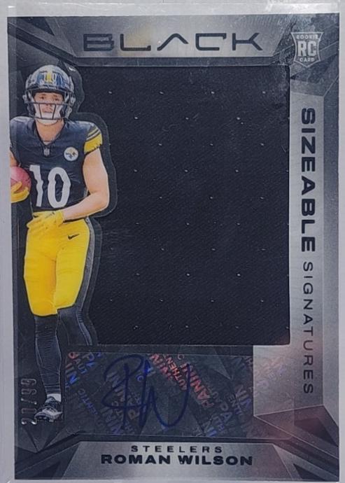 Roman Wilson #SSR-RWN 2024 Panini Black Sizeable Signatures Rookie Jersey Football