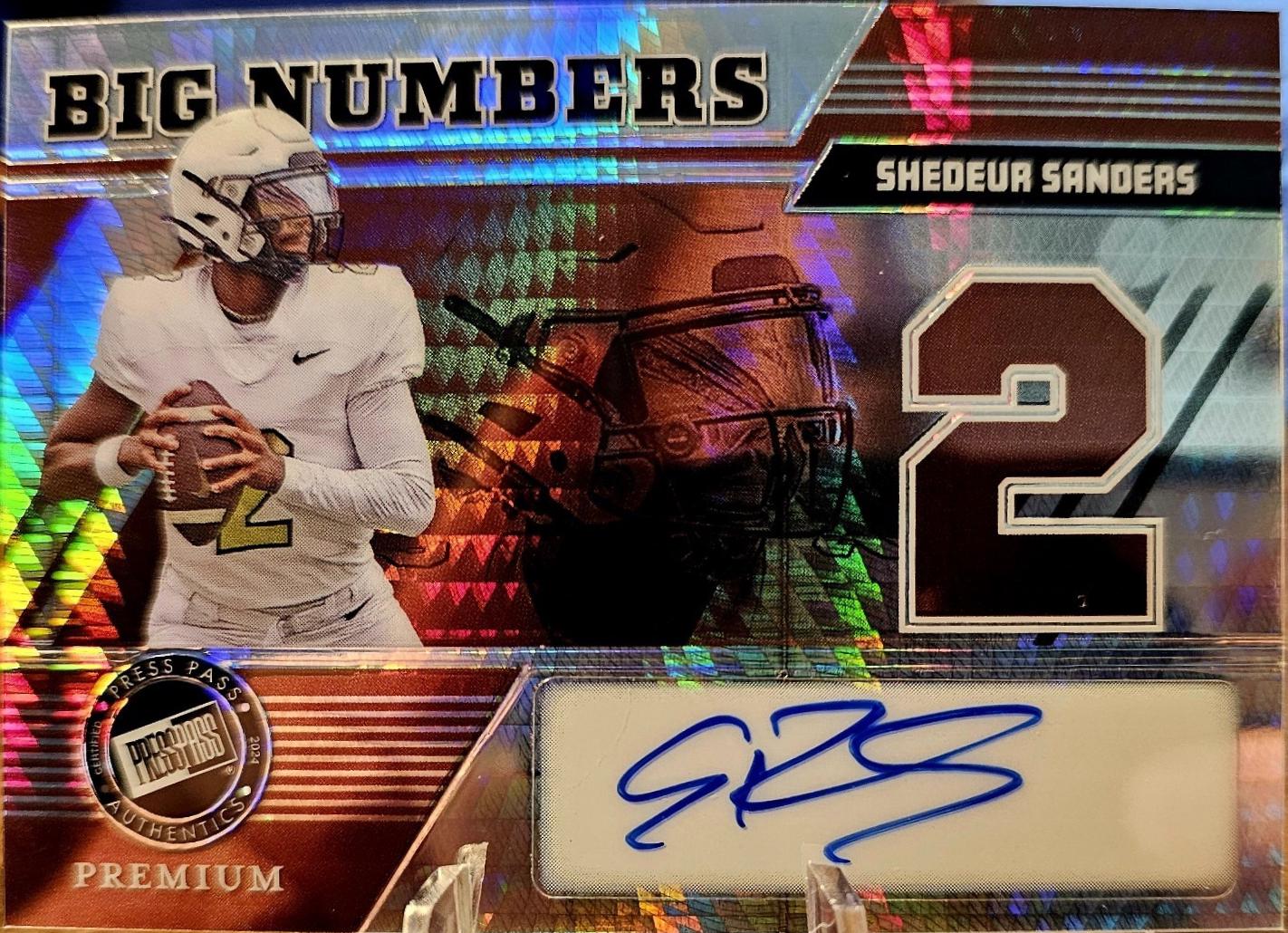 Shedeur Sanders #BN-SS1 2024 Press Pass Premium Big Numbers Autograph Football