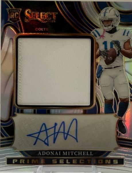 Adonai Mitchell #8 2024 Panini Select Prime Selections Signatures Prizm Football