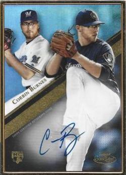 Corbin Burnes #GLA-CB Baseball Cards 2019 Topps Gold Label Framed Autograph
