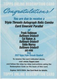 Cal Ripken Jr. , Frank Robinson, Eddie Murray