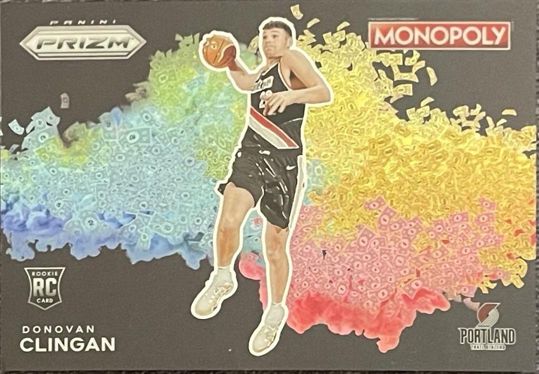 Donovan Clingan #BMB-13 Basketball Cards 2024 Panini Prizm Monopoly Black Money Blast
