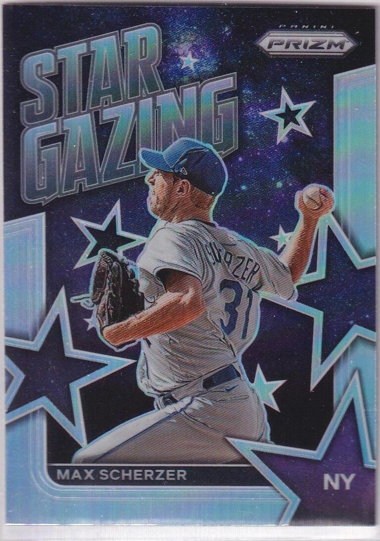 Max Scherzer [Silver Prizm] #SG-15 Baseball Cards 2022 Panini Prizm Star Gazing