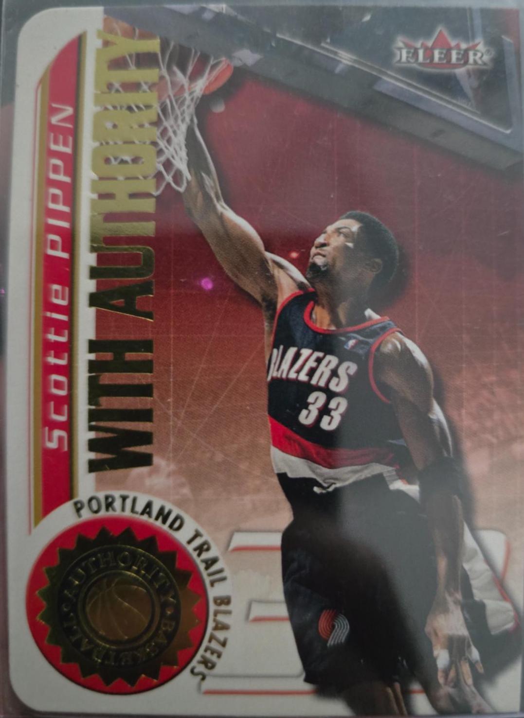 Scottie Pippen #6 Basketball Cards 2000 Fleer Authority With Authority