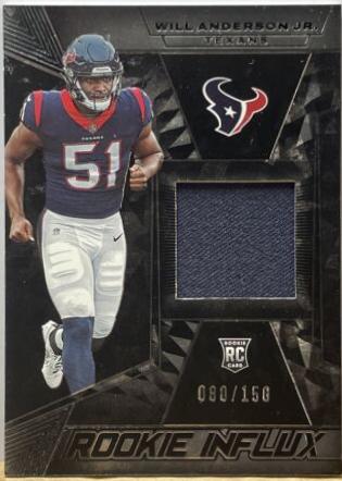 Will Anderson Jr. #RI-11 Football Cards 2023 Panini Black Rookie Influx Memorabilia