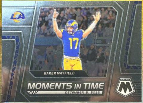 Baker Mayfield #MT-10 Football Cards 2023 Panini Mosaic Moments in Time
