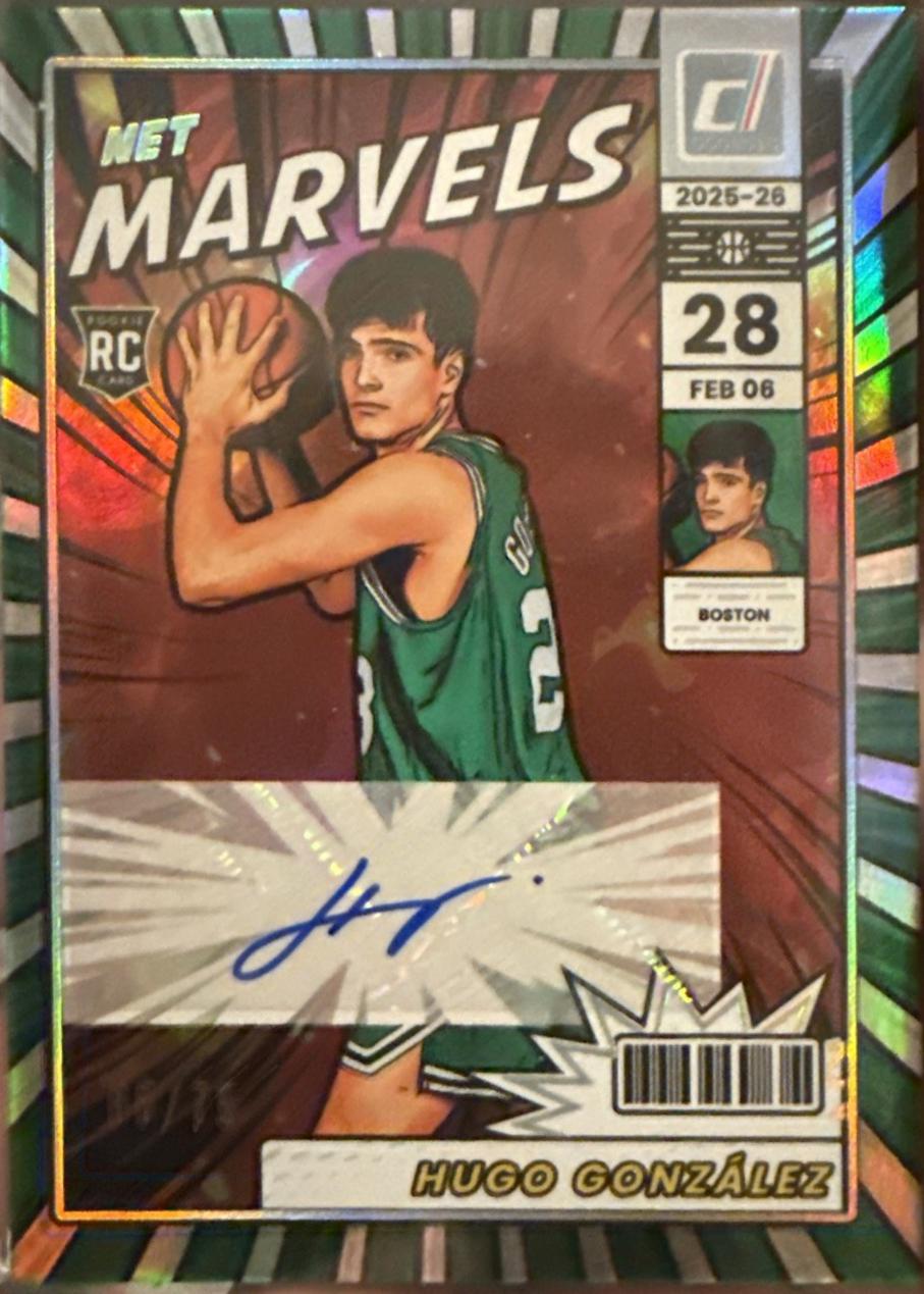 Hugo Gonzalez #3 2025 Panini Donruss Net Marvels Signature Basketball