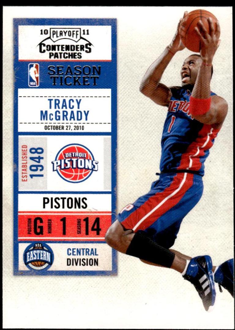 Tracy McGrady #74 Basketball Cards 2010 Panini Playoff Contenders Patches