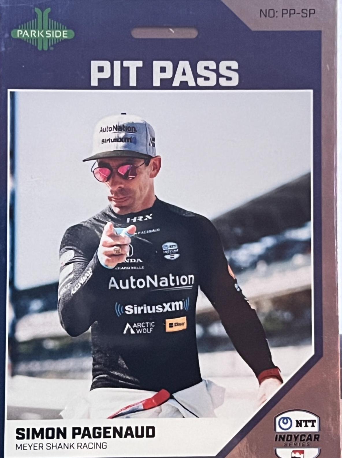 Simon Pagenaud #PP-SP Racing Cards 2024 Parkside NTT IndyCar Pit Pass