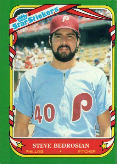 Steve Bedrosian #8 Baseball Cards 1987 Fleer Star Stickers