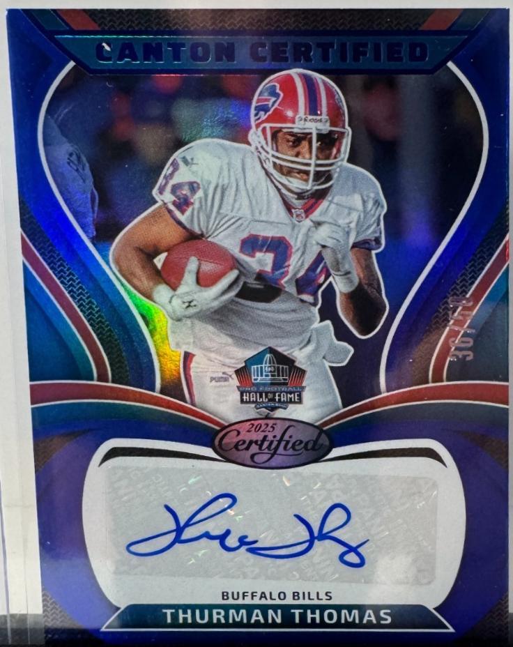 Thurman Thomas [Mirror Blue] #CAN-TTH Prices | 2025 Panini Certified ...
