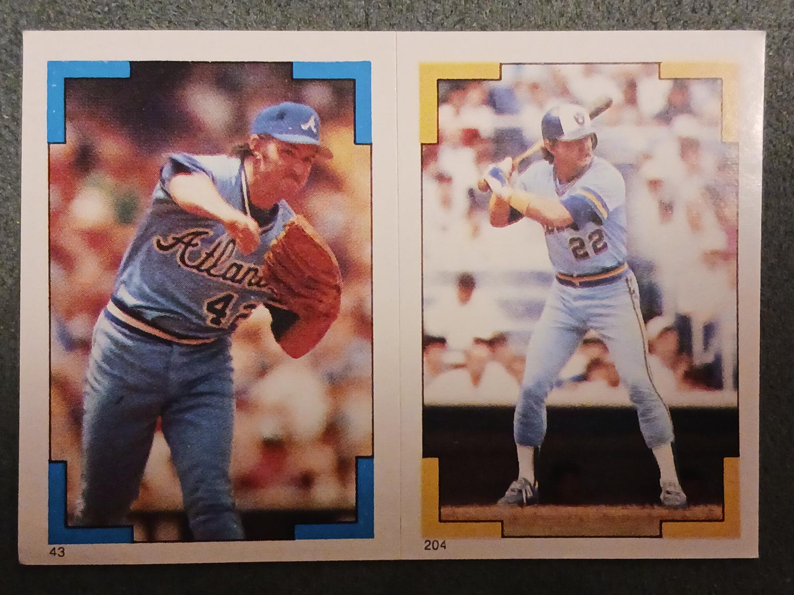 Rick Mahler, Charlie Moore #43, 204 Baseball Cards 1986 Topps Stickers